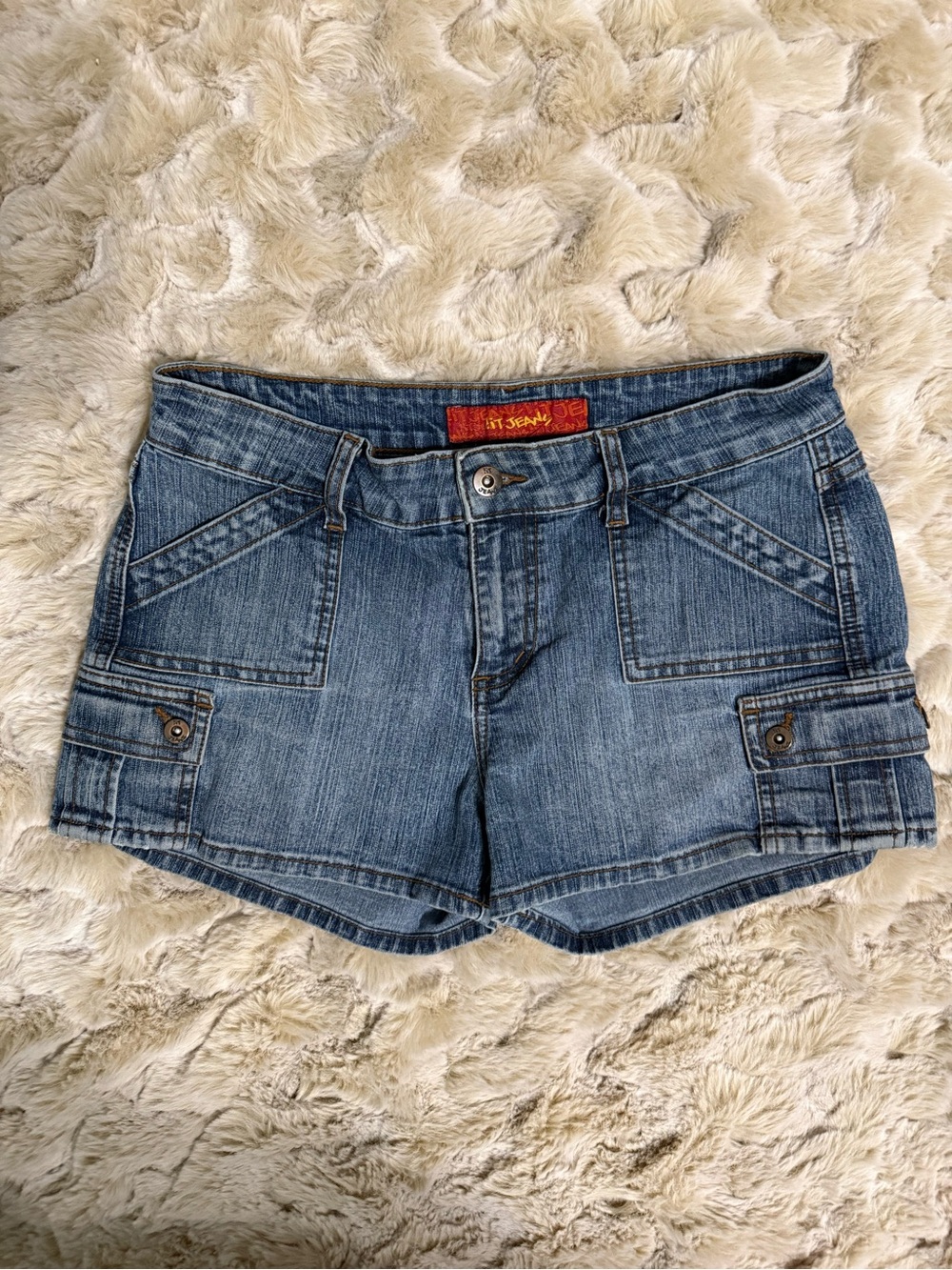 Rare Vintage Y2K Blur Denim Cargo Shorts